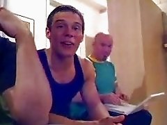 Three horny gay studs teasing over their web camera