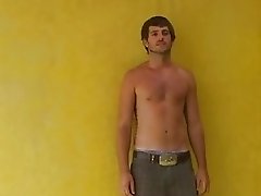 Cute college gay stud shows off his hot body