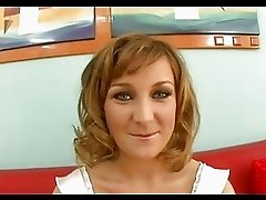 Horny Erin Chase deep blows a huge cock till her lips touch balls and she gags