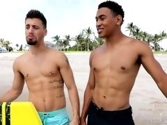 DylanLucas Latino Surfer Hunk Tops His Buddy in Cabana