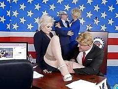 Funny presidential debate ends up with a public place sex