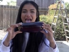 Long Tongue Eggplant Licking