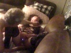 Dilf husband fucks nympho wife with thick dildo to eye rolling screaming convulsing orgasms